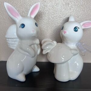Target Spritz Retro Style White Ceramic Easter Bunnies Set Of 2
